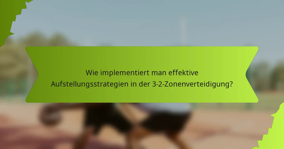 Wie implementiert man effektive Aufstellungsstrategien in der 3-2-Zonenverteidigung?